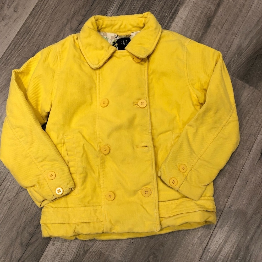 GAP Girl's Yellow Sherpa lined Corduroy Jacket Size S